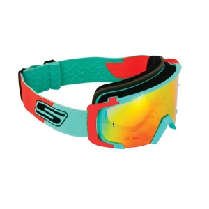 SIFAM - Gafas de motocross SCRUB - AZUL NARANJA [Visera IRIDIUM]
