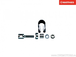 Silver mirror support, 10mm shaft for 7/8" (22mm) handlebar - JM