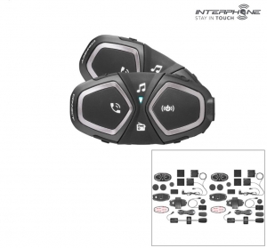 Sistem comunicare moto complet Bluetooth INTERCOM Interphone model Connect - kit 2 bucati - Interphone