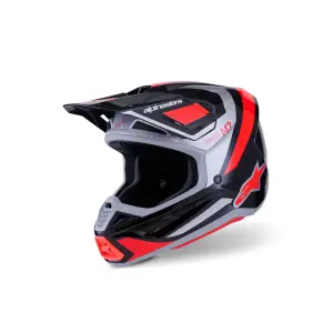 SM7 Rise Helm - Schwarz, Rot, Silber - Erwachsene - M - 01109065