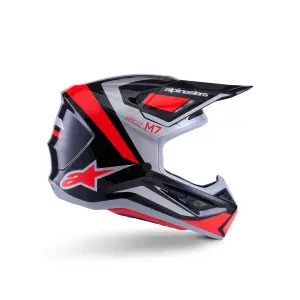 SM7 Rise Helm - Schwarz, Rot, Silber - Erwachsene - XS - 01109063