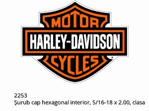 Socket Head Cap Screw, 5/16-18 x 2.00, Grade 5, Zinc - 2253 - Harley-Davidson