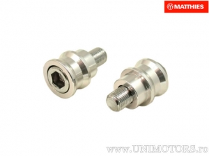 Soporte de apoyo de aluminio M12 x 1,25 x 30 mm plateado - JM