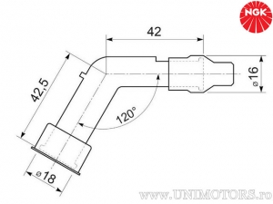 Spark plug cap VB05FP with 5 Kohm resistance made of black phenolic resin - NGK