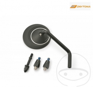 Specchio nero universale rotondo Daytona destro per montaggio su manubrio - JM