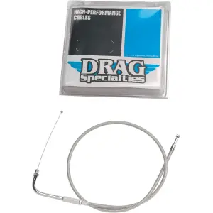 Stainless Braided Idle Cable - Silver, Unfinished - 06510101