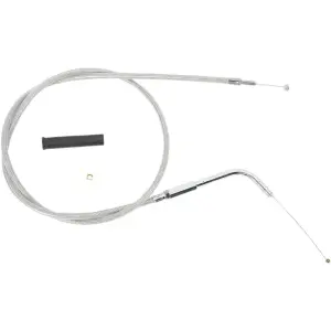 Stainless Braided Idle Cable - Silver, Unfinished - 06510107