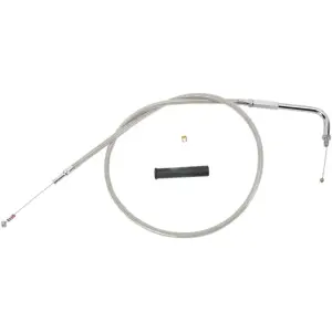 Stainless Braided Idle Cable - Silver, Unfinished - 06510246