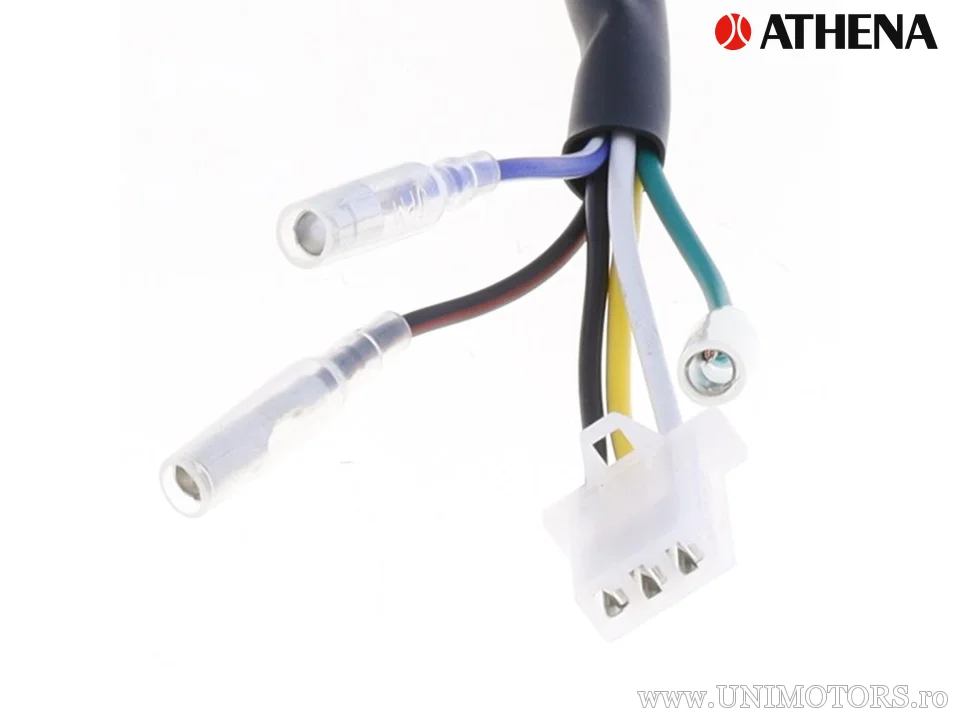Stator / bobină de inducție / aprindere, 1 conector cu trei pini + 3 fire - Athena