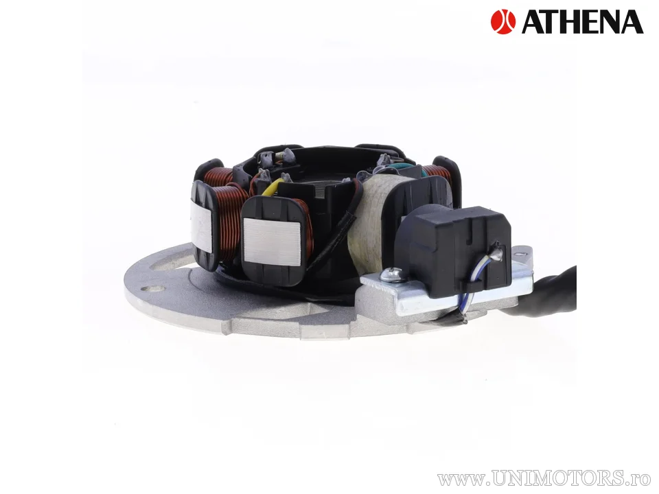 Stator / bobină de inducție / aprindere, 1 conector cu trei pini + 3 fire - Athena