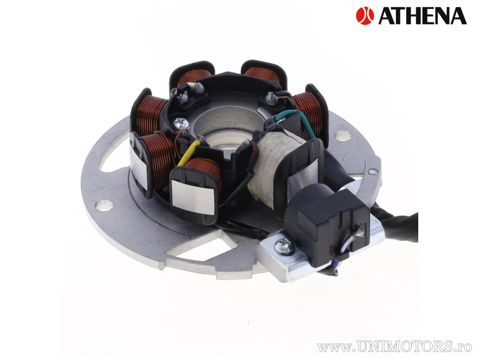Stator / bobină de inducție / aprindere, 1 conector cu trei pini + 3 fire - Athena