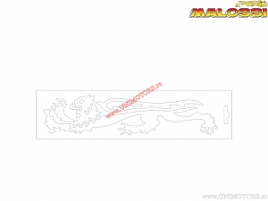 Sticker (abtibild) "Malossi Lion" 23cm / stanga - alb - Malossi