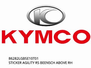 STICKER AGILITY RS BEENSCH ABOVE RH - 86282LGB5E10T01 - Kymco