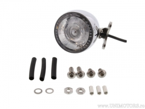 Stop complet led universal cromat cu semnalizare Bullet 1000 RB sticla fumurie - Kellermann