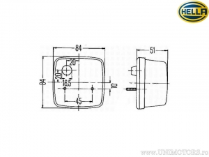 Stop complet universal Hella cu iluminare numar inmatriculare 84x84x51mm - Hella