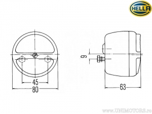 Stop complet universal Hella rotund cu iluminare numar inmatriculare D: 80mm - Hella