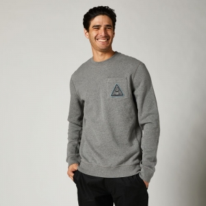 Sudadera sin capucha casual Shinbone Crew Fleece [Gris]: Talla - L
