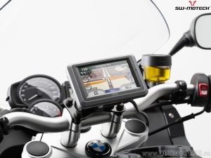 Supporto GPS manubrio con QUICK-LOCK e colore nero - BMW F 800 / HUSQVARNA TR 650 - SW-Motech