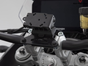 Supporto GPS manubrio con QUICK-LOCK e colore nero - modelli Honda / Suzuki / Triumph - SW-Motech