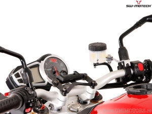 Supporto GPS per manubrio con QUICK-LOCK e colore nero - Triumph Speed Triple 1050 ('10-) - SW-Motech