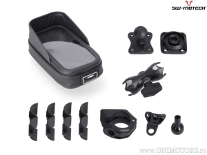 Supporto universale GPS con custodia telefono impermeabile - sfera nera 1" supporto con T-Lock e morsetto per manubrio / specchi
