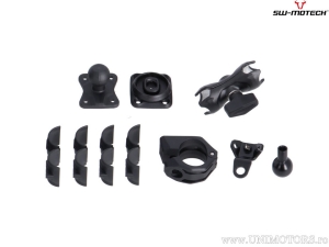 Supporto universale GPS sfera nera 1" supporto con T-Lock e morsetto per manubrio / specchietto - SW-Motech