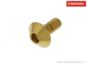 Surub cap bombat Pro Bolt M5 x 0.80 x 12 mm inox A4 auriu - JM