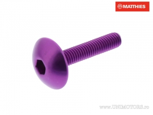 Surub cap bombat Pro Bolt M5 x 0.80 x 25 mm aluminiu violet - JM