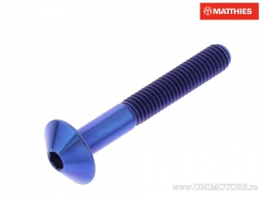 Surub cap bombat Pro Bolt M5 x 0.80 x 35 mm titan albastru - JM