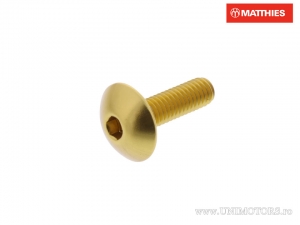 Surub cap bombat Pro Bolt M6 x 1.00 x 20 mm aluminiu auriu - JM
