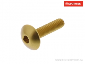 Surub cap bombat Pro Bolt M6 x 1.00 x 25 mm aluminiu auriu - JM