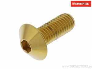 Surub cap bombat Pro Bolt M8 x 1.25 x 20 mm inox A4 auriu - JM