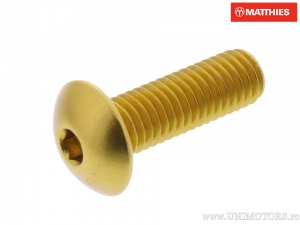 Surub cap bombat Pro Bolt M8 x 1.25 x 25 mm aluminiu auriu - JM