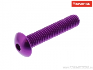 Surub cap bombat Pro Bolt M8 x 1.25 x 40 mm aluminiu violet - JM