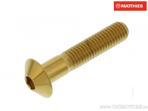Surub cap bombat Pro Bolt M8 x 1.25 x 40 mm inox A4 auriu - JM