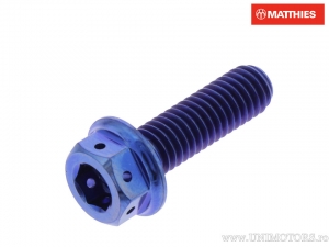 Surub cap hexagonal dual Pro Bolt M6 x 1.00 x 20 mm titan Racing albastru - JM