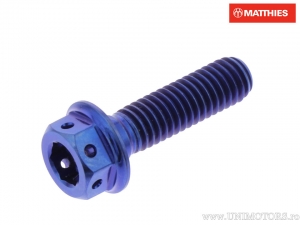 Surub cap hexagonal dual Pro Bolt M6 x 1.00 x 22 mm titan Racing albastru - JM