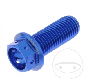 Surub cap hexagonal Pro Bolt M10 x 1.25 x 25 mm aluminiu Racing albastru - JM