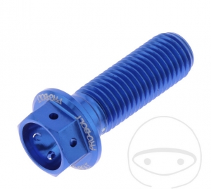 Surub cap hexagonal Pro Bolt M10 x 1.25 x 30 mm aluminiu Racing albastru - JM