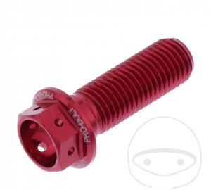 Surub cap hexagonal Pro Bolt M10 x 1.25 x 30 mm aluminiu Racing rosu - JM