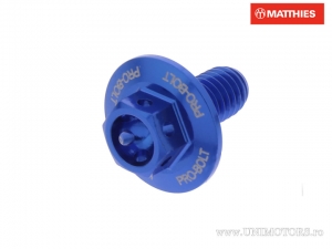 Surub cap hexagonal Pro Bolt M6 x 1.00 x 12 mm aluminiu Racing albastru - JM