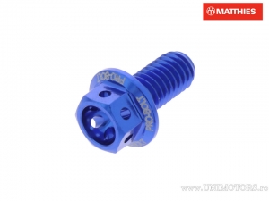Surub cap hexagonal Pro Bolt M6 x 1.00 x 12 mm aluminiu Racing albastru - JM