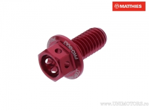 Surub cap hexagonal Pro Bolt M6 x 1.00 x 12 mm aluminiu Racing rosu - JM