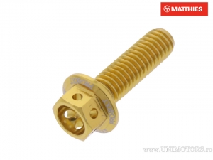 Surub cap hexagonal Pro Bolt M6 x 1.00 x 20 mm aluminiu Racing auriu - JM