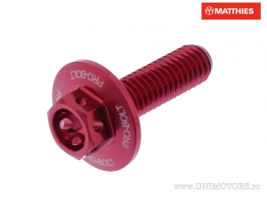 Surub cap hexagonal Pro Bolt M6 x 1.00 x 20 mm aluminiu Racing rosu - JM