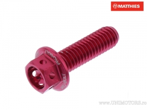 Surub cap hexagonal Pro Bolt M6 x 1.00 x 20 mm aluminiu Racing rosu - JM