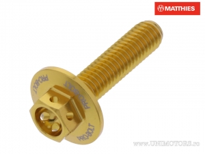 Surub cap hexagonal Pro Bolt M6 x 1.00 x 25 mm aluminiu Racing auriu - JM