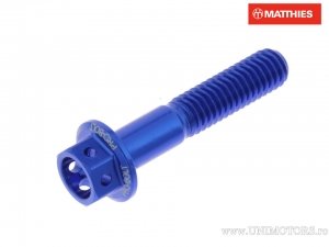 Surub cap hexagonal Pro Bolt M6 x 1.00 x 30 mm aluminiu Racing albastru - JM