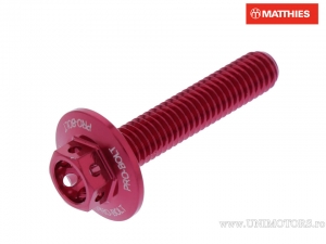 Surub cap hexagonal Pro Bolt M6 x 1.00 x 30 mm aluminiu Racing rosu - JM