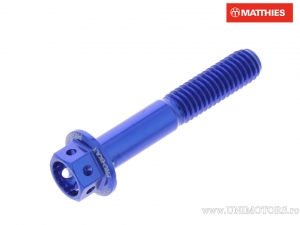 Surub cap hexagonal Pro Bolt M6 x 1.00 x 35 mm aluminiu Racing albastru - JM